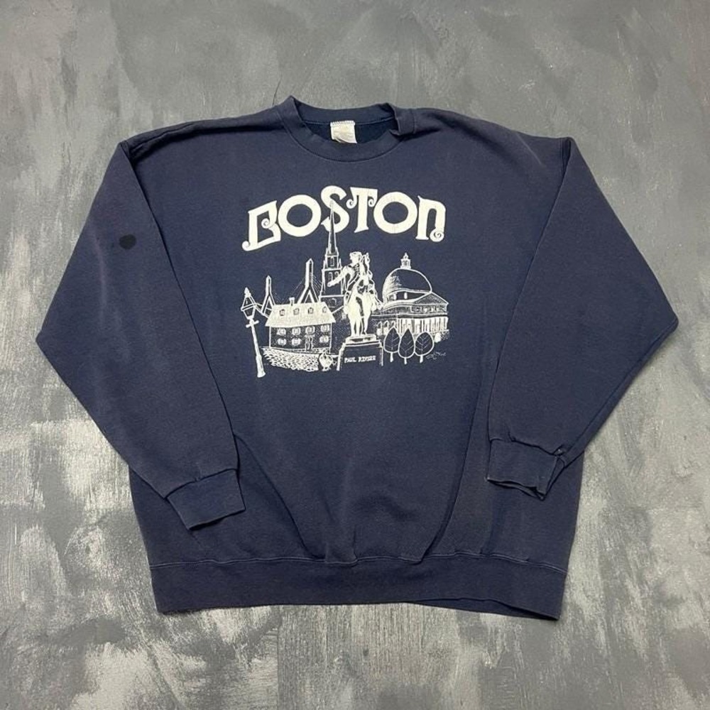 Vintage‎ Boston Sweatshirt Mens XXL Blue 1990s USA